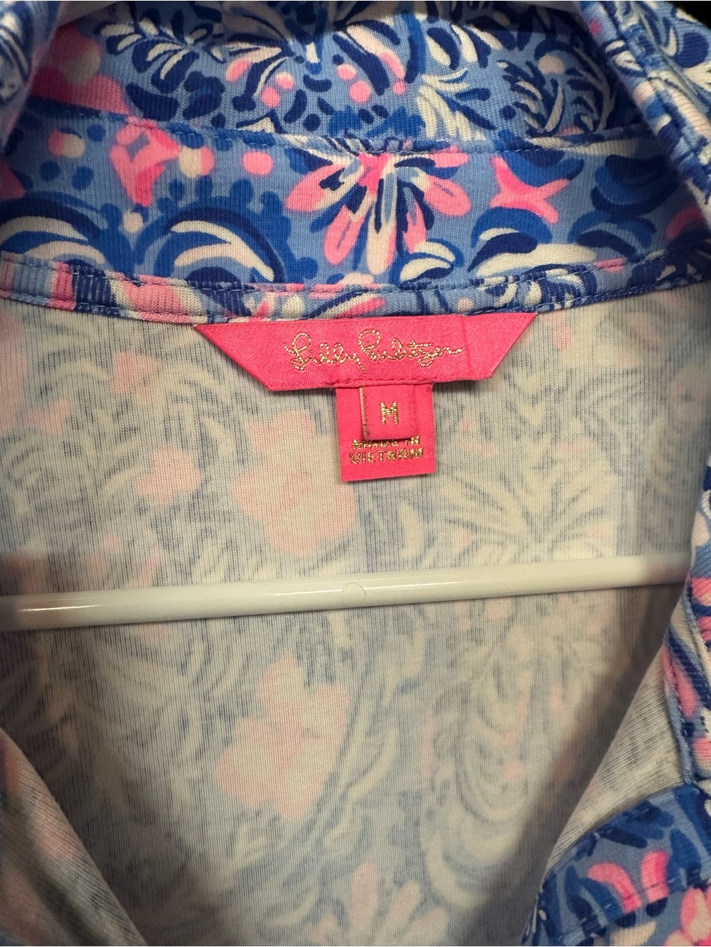Lilly Pulitzer Blue and Pink Printed Shirt Dress - Picture 2 of 3